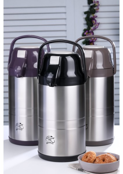 CKR-2008 3.5lt Pompalı Çelik Termos (5263)