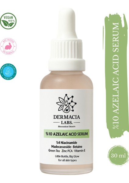 Leke Karşıtı, Aydınlatıcı - %10 Azelaik Asit Serum 30 ml