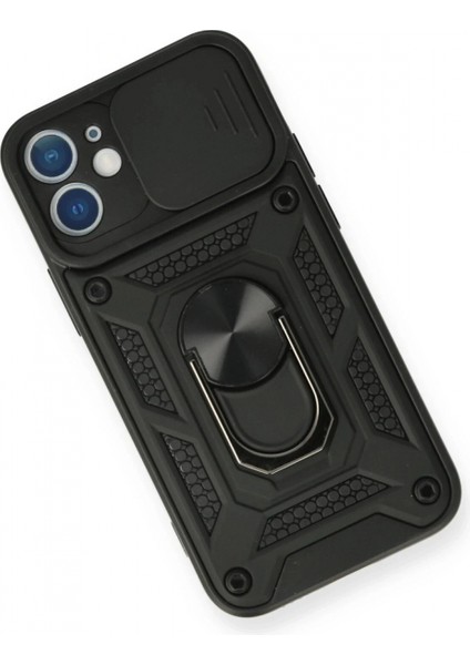 iPhone 12 Mini Kılıf Pars Lens Yüzüklü Silikon - Siyah modelleri