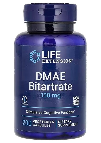 Dmae Bitartrate 150 Mg, 200 Caps