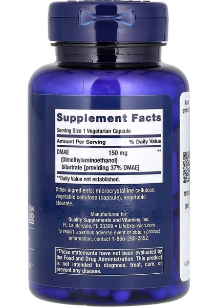 Dmae Bitartrate 150 Mg, 200 Caps fiyatları