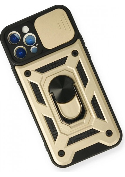 iPhone 12 Pro Kılıf Pars Lens Yüzüklü Silikon - Gold modelleri