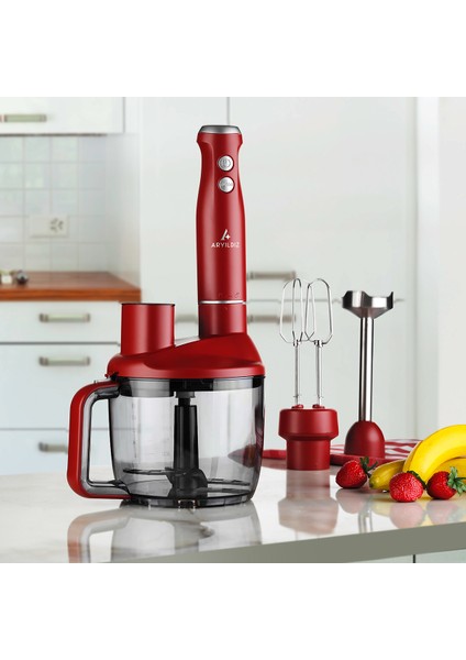 Çok Fonksiyonlu Mutfak Robotu, Şık Kırmızı Renkli, Pratik ve Güçlü Tasarım fiyatları