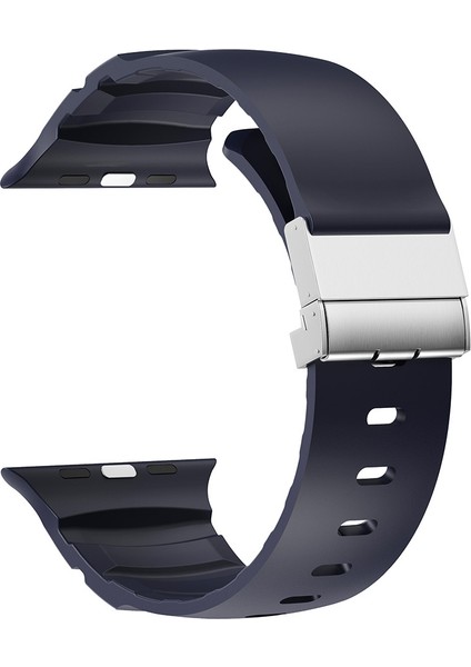 Apple Watch Ultra 2 (49MM) Uyumlu Metal Tokalı Silikon KORDON-145 Mavi fiyatları