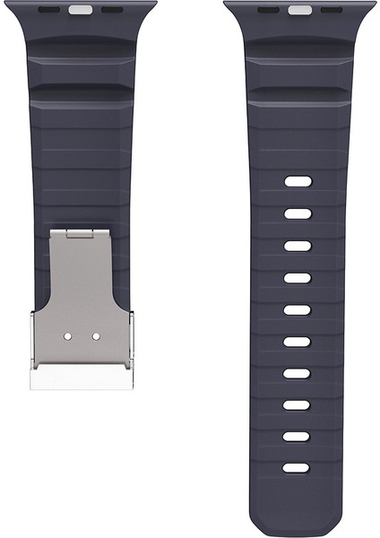 Apple Watch Ultra 2 (49MM) Uyumlu Metal Tokalı Silikon KORDON-145 Mavi indirimleri