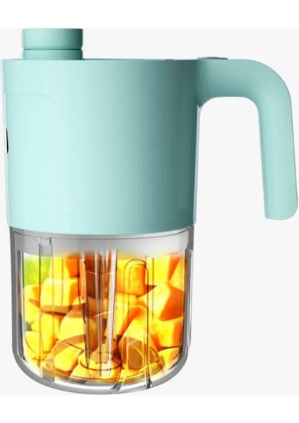 Şarjlı Çok Amaçlı 5in1 Mikser Blender Çırpıcı Doğrayıcı Parçalayıcı 300ML Yeşil modelleri