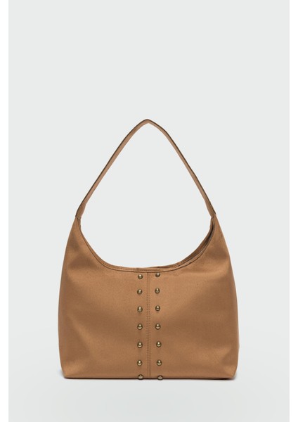 Moka Troklu Süet Omuz Çantası Camel