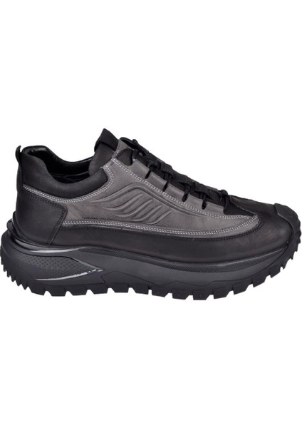 Hakiki Deri Comfort Erkek Ayakkabı VOY-434 Siyah Gri fiyatları