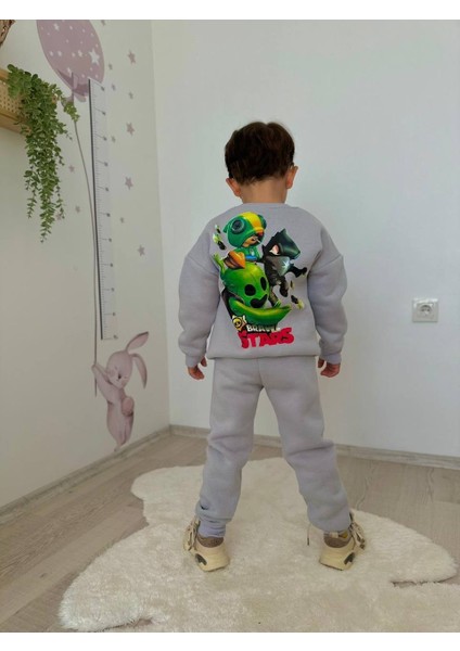 Erkek Çocuk Brawl Stars Modelli 3 Iplik Şardonlu Eşofman Takımı modelleri