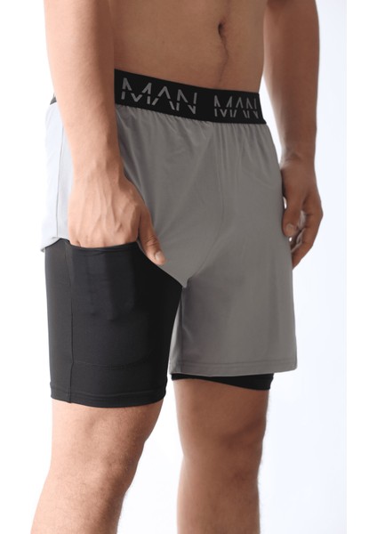 Unisex Şort,astarlı Şort,gym Şort, Fitness Şort,gizli Cepli Şort, Fitness Taytlı Şort fırsatları