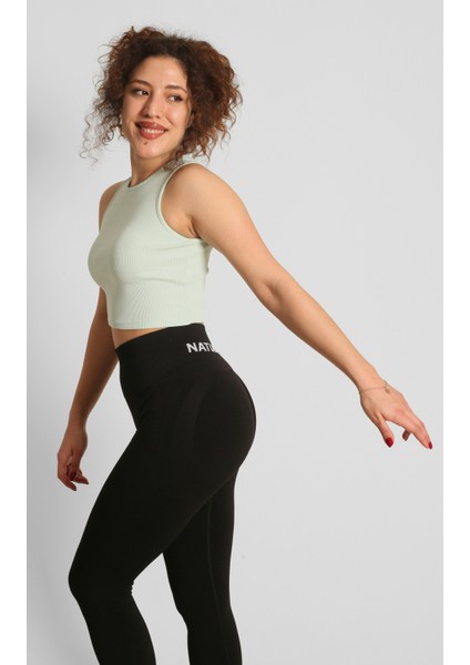 Ntb Crop Rip Top Light Green, Kadın Spor Crop,kadın Crop,fitness Crop,yoga Crop, Esnek Terletmez fiyatları