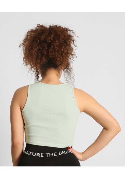 Ntb Crop Rip Top Light Green, Kadın Spor Crop,kadın Crop,fitness Crop,yoga Crop, Esnek Terletmez modelleri