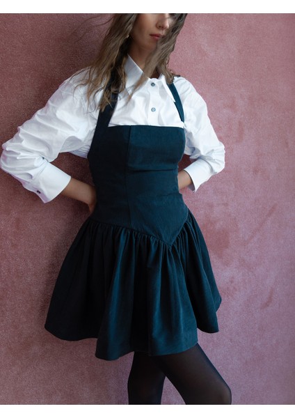 Siyah Vücuda Oturan Boyundan Askılı Mini Elbise 94600