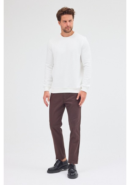 Krem Uzun Kol Bisiklet Yaka Düz Pamuklu Comfort Fit Sweatshirt 1013255150 fiyatları