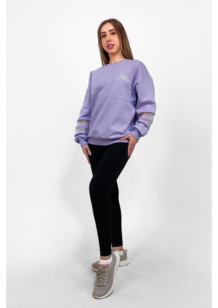 Ntb Kolda Pvc Şerit Detaylı Oversize Sweatshirt