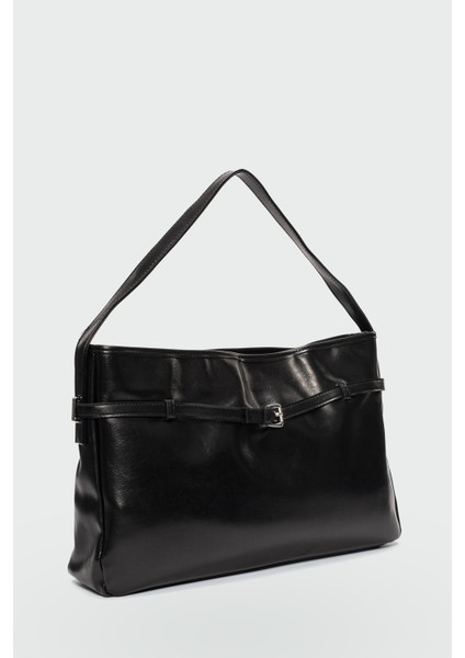 Giulio Kemer Detaylı Omuz Çantası Siyah fiyatları