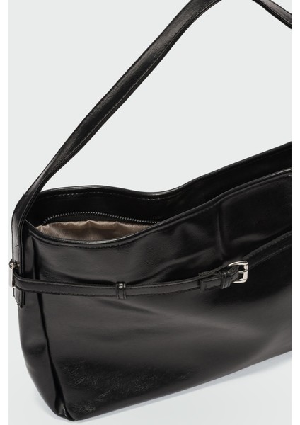 Giulio Kemer Detaylı Omuz Çantası Siyah modelleri