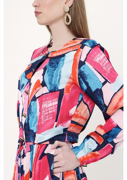 Fuşya Desenli Ikili Takım 12257