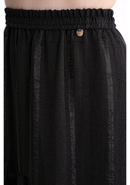 Siyah Beli Lastikli Büzgülü Uzun Etek 81319 indirimleri