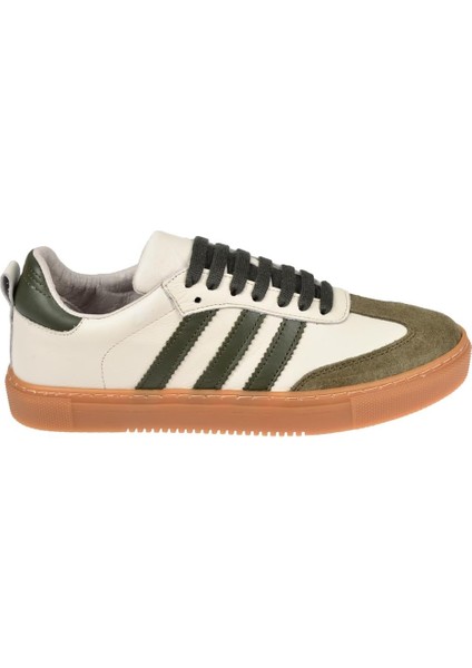 Hakiki Deri Kadın Spor Ayakkabı Sneaker MAK-3020 Bej Haki fiyatları