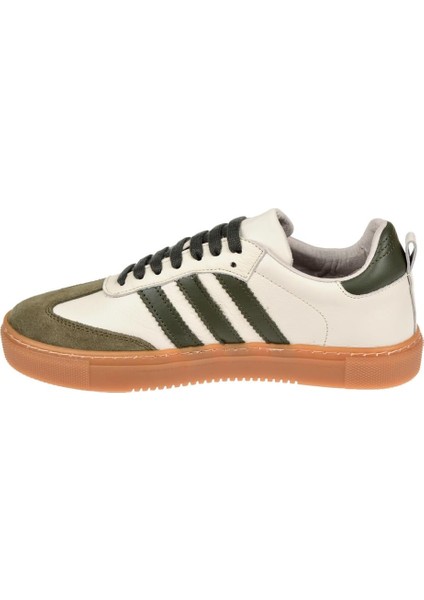 Hakiki Deri Kadın Spor Ayakkabı Sneaker MAK-3020 Bej Haki modelleri