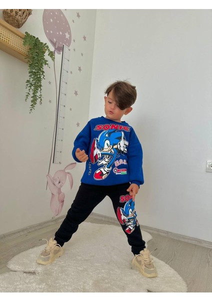 Erkek Çocuk Sonic Modelli 3iplik Şardonlu Eşofman Takımı modelleri
