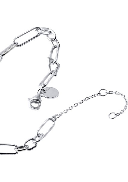 Gümüş Sallantı Detaylı Modern Zincir Formlu 925 Ayar Gümüş Bileklik 144 fırsatları