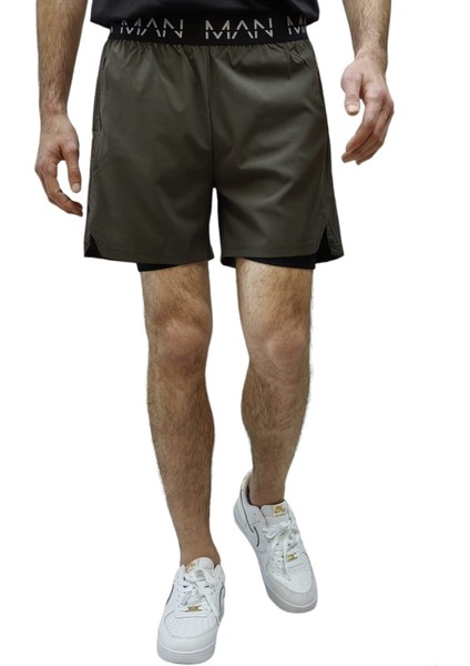 Spor ve Fitness Astarlı Taytlı Gizli Cep Detaylı Şort