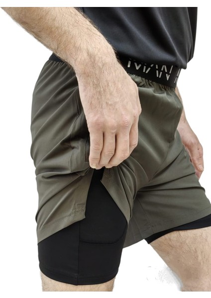Spor ve Fitness Astarlı Taytlı Gizli Cep Detaylı Şort fiyatları