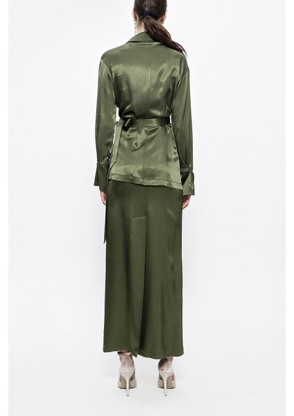 Haki Bol Kesim Ceket ve Etekli Takım 12290 indirimleri