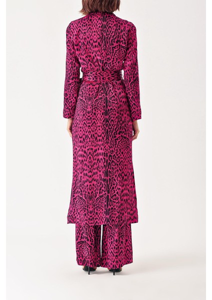 Leopard-Mor Uzun Ceketli Pantolon Takım 12335 fırsatları