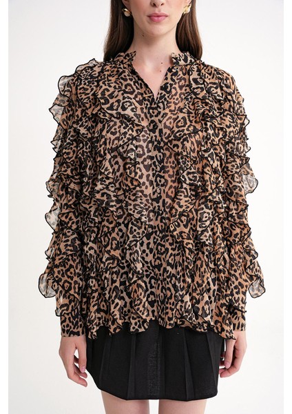 Bej Valon Detaylı Bol Kesim Gömlek 10823 fiyatları