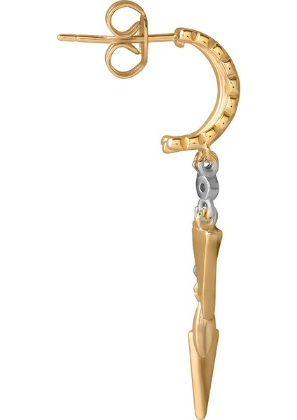 Altın Parlak Taş Dizilim Detaylı Kısa 925 Ayar Gümüş Küpe 99 fırsatları