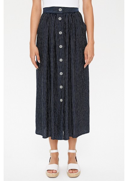 Siyah Düğmeli ve Büzgülü Etek 81052 fiyatları