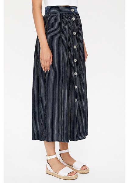 Siyah Düğmeli ve Büzgülü Etek 81052 modelleri