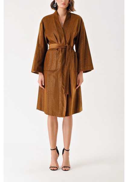 Devetüyü Kadife Bol Kesim Kemerli Kimono Ceket 20405 fiyatları