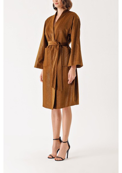 Devetüyü Kadife Bol Kesim Kemerli Kimono Ceket 20405 modelleri