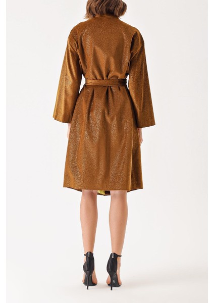 Devetüyü Kadife Bol Kesim Kemerli Kimono Ceket 20405 fırsatları