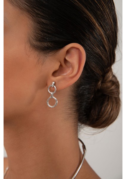 Gümüş Birbirine Bağlı Halka Detaylı 925 Ayar Gümüş Küpe 164 fiyatları