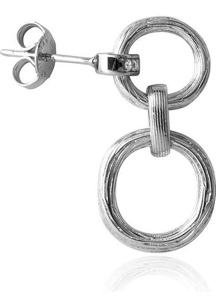 Gümüş Birbirine Bağlı Halka Detaylı 925 Ayar Gümüş Küpe 164 fırsatları