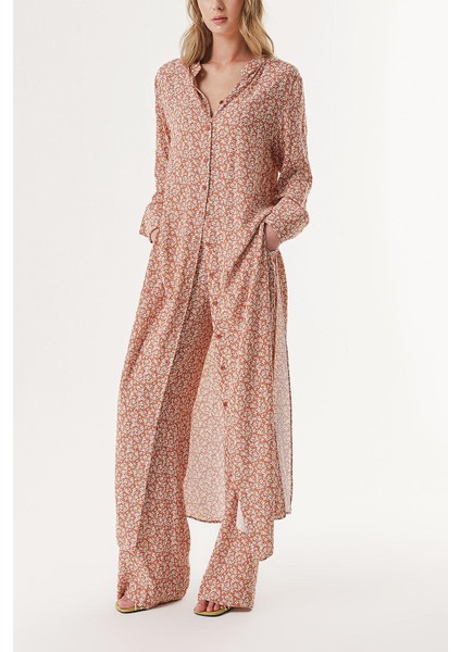 Bej Beli Lastikli Pantolonlu Ikili Takım 12317