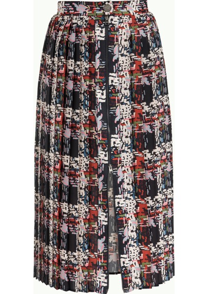 Desenli Fermuarlı Piliseli Etek 80974 indirimleri