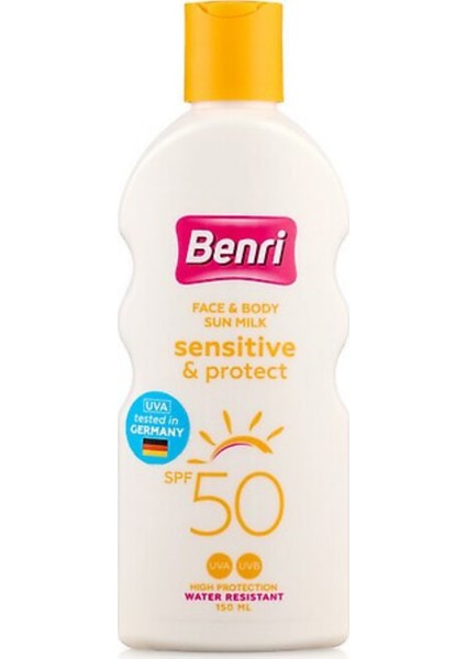 Hassas & Koruma Güneş Sütü SPF50 – Yüksek Koruma, Hassas Ciltlere Özel Nemlendirici Losyon, 150 ml