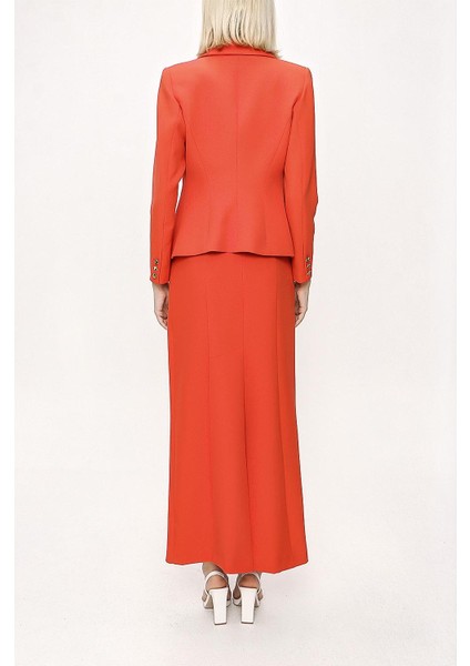 Kırmızı Uzun Etek ve Blazer Ceketli Ikili Takım 12281 indirimleri