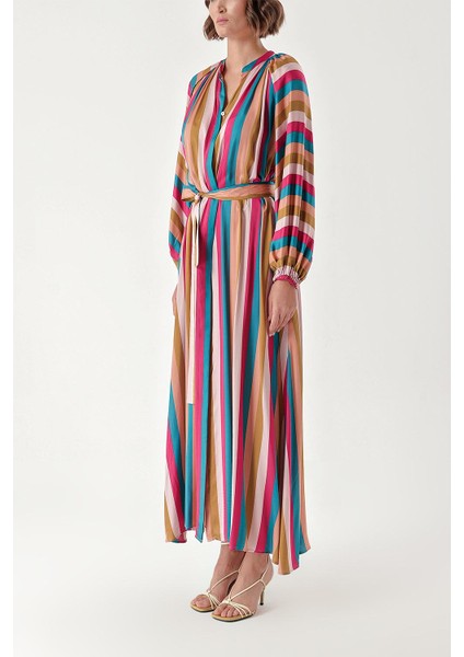 Pembe Kolları Lastikli Gömlek Elbise 94296 modelleri