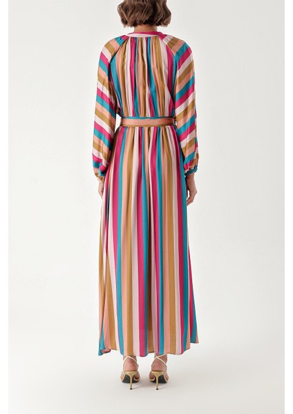 Pembe Kolları Lastikli Gömlek Elbise 94296 fırsatları