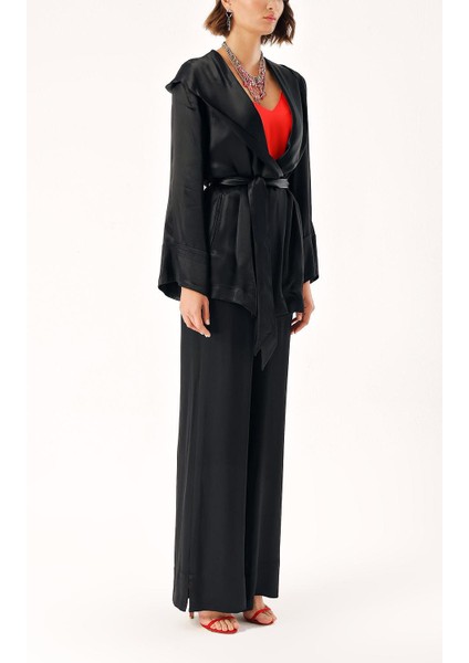 Siyah Kapüşonlu Üst ve Pantolonlu Ikili Takım 12325 modelleri