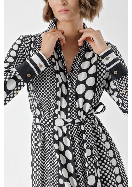 Siyah Büzgü Detaylı Gömlek Elbise 94299 indirimleri