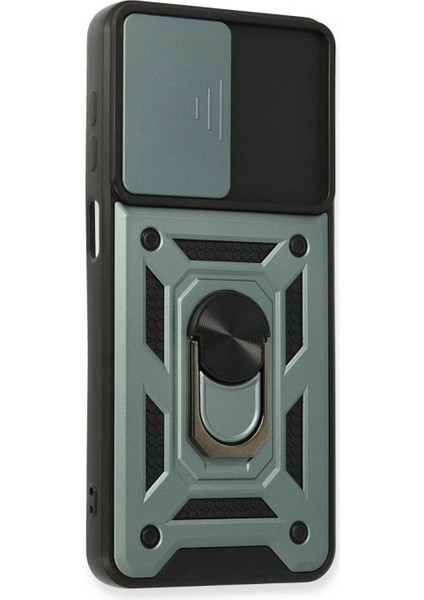 Samsung Galaxy A22 Kılıf Pars Lens Yüzüklü Silikon - Yeşil fiyatları