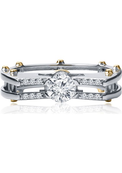 Altın Büyük Kristal Taş Detaylı 925 Ayar Gümüş Yüzük 132 fırsatları